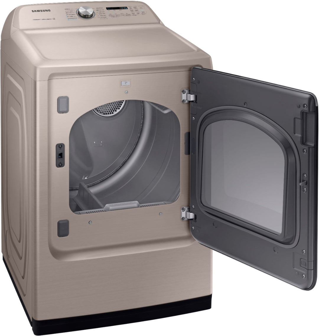 Samsung - 7.4 Cu. Ft. Electric Dryer with Steam and Sensor Dry - Champagne_2