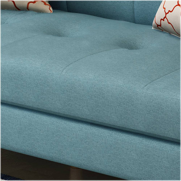 Noble House - Loomis 3-Seat Fabric Sofa - Blue_4
