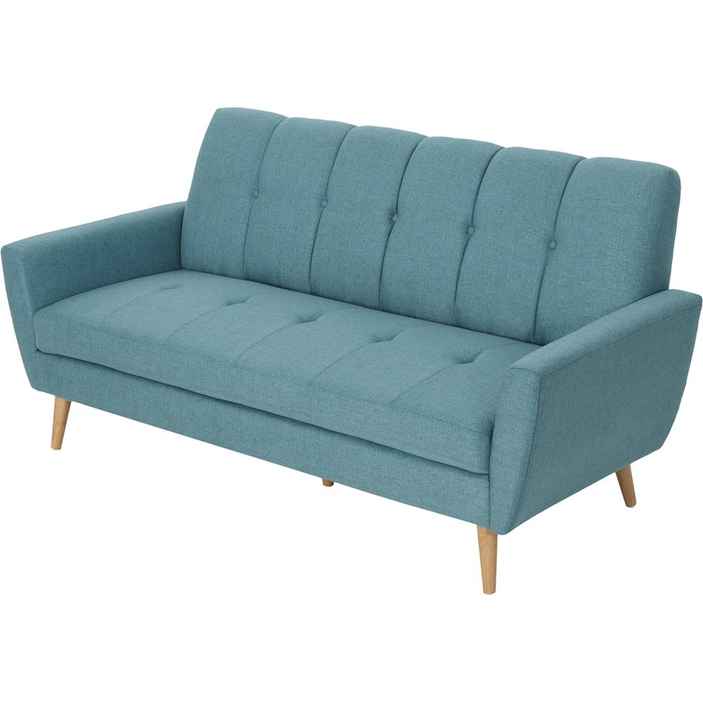 Noble House - Loomis 3-Seat Fabric Sofa - Blue_1