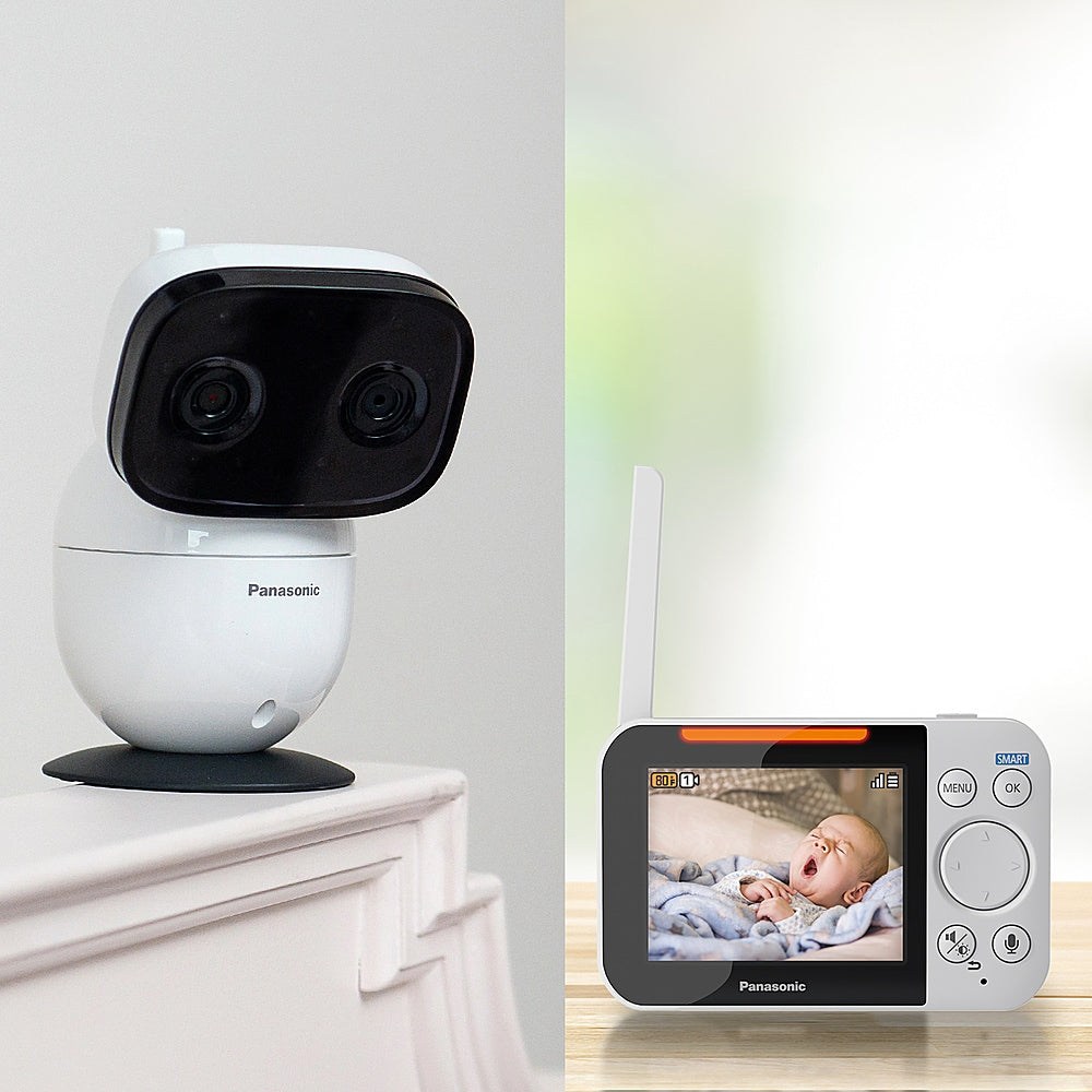 Panasonic - Secure Video Baby Monitor with Extra Long Range, Remote Pan/Tilt/Zoom, 2-Way Talk and Customizable Alerts - Black/White_1