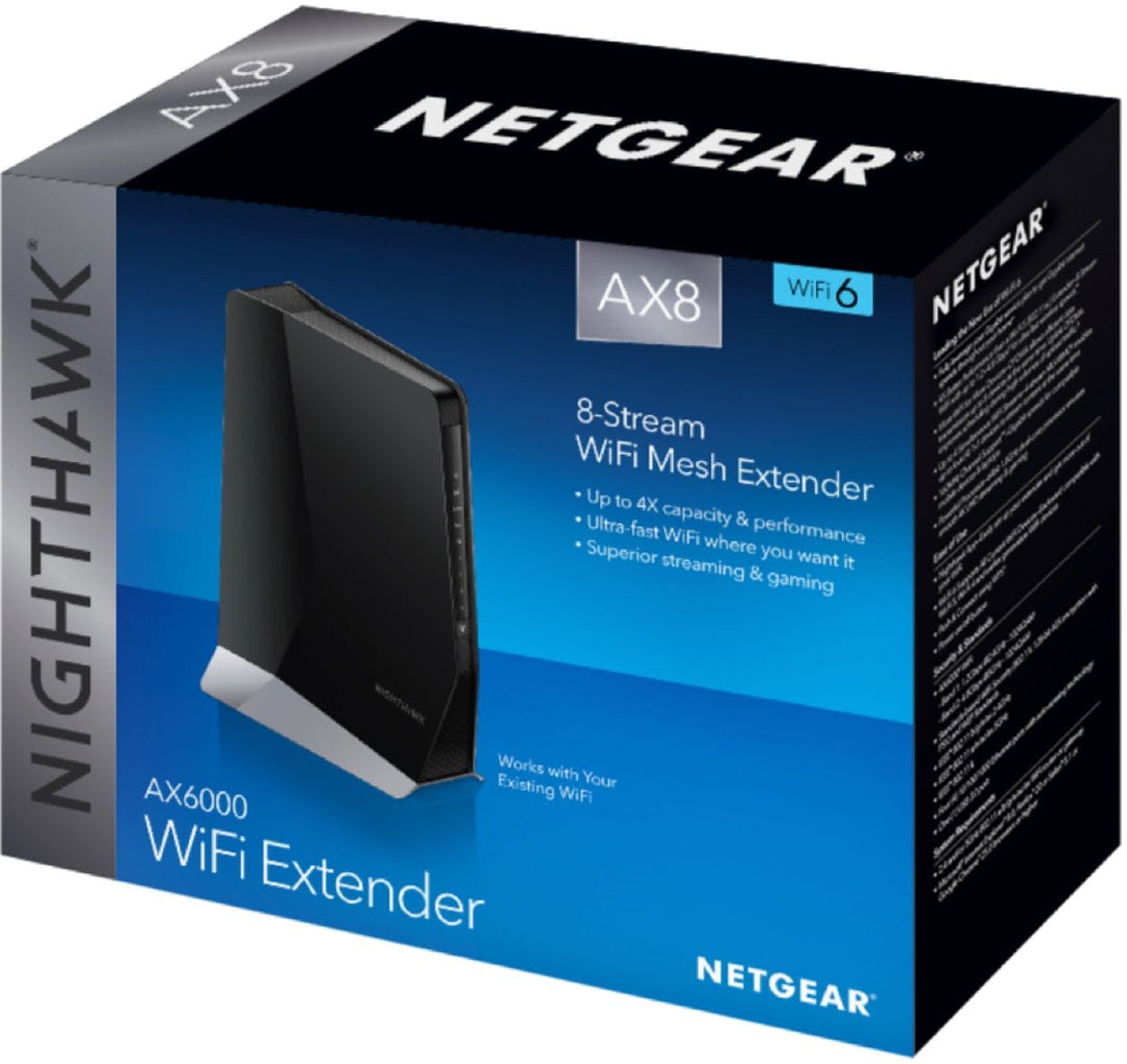 NETGEAR - Nighthawk EAX80 AX6000 WiFi 6 Range Extender and Signal Booster - Black_6