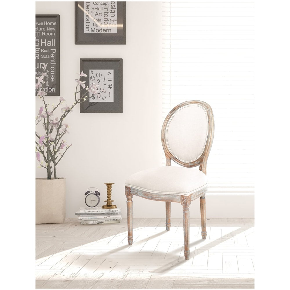 AveSix - Lillian Collection Traditional Fabric Chair - Linen_2