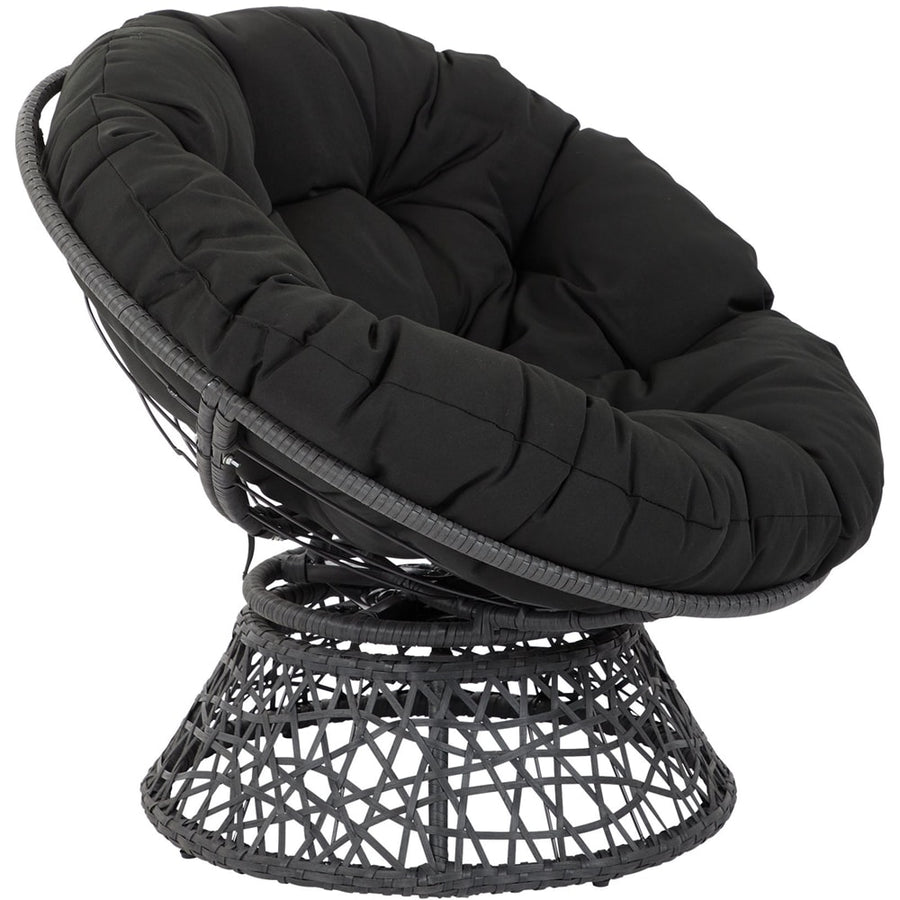 OSP Designs - Papasan Metal & Wicker Lounge Chair - Black_0