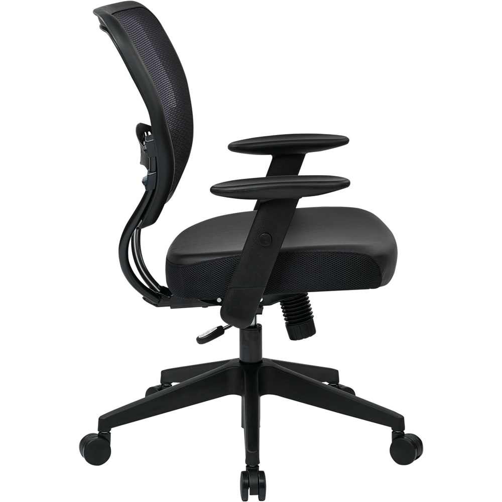 Space Seating - 57 Series Bonded Leather Office Chair - Black_1