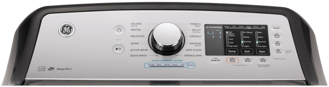 GE - 4.6 Cu. Ft. High-Efficiency Top Load Washer with FlexDispense - Diamond gray_4