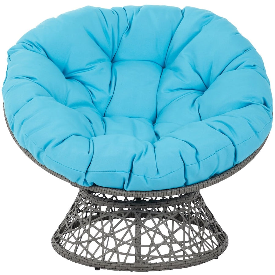OSP Designs - Papasan Metal & Wicker Lounge Chair - Blue_0
