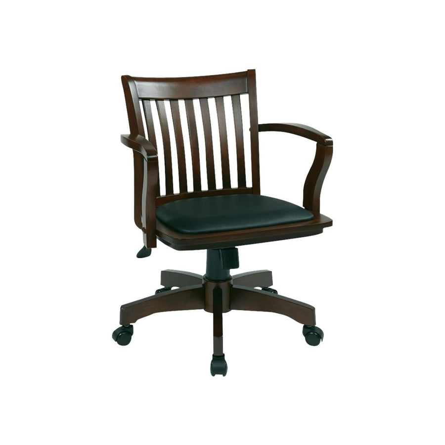 OSP Designs - Wood Bankers Vinyl Chair - Espresso_0