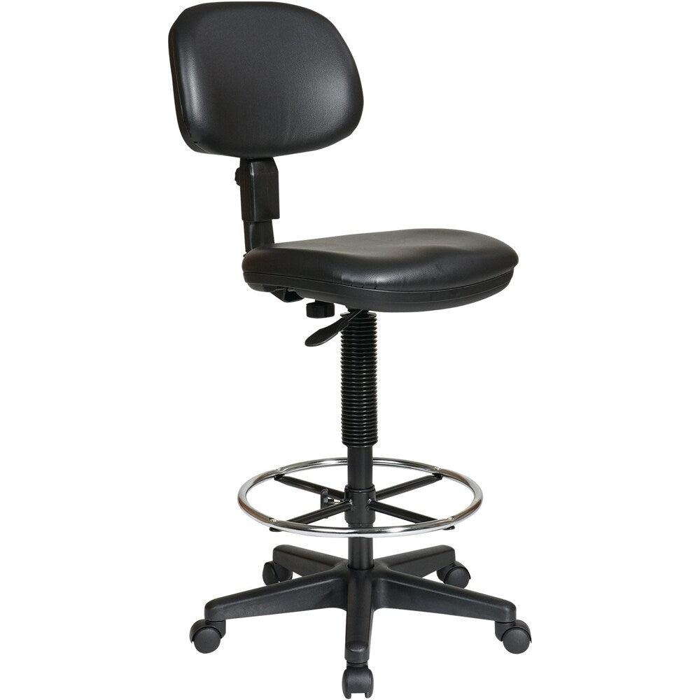 WorkSmart - DC Series Vinyl & Molded Foam Drafting Chair - Black_1