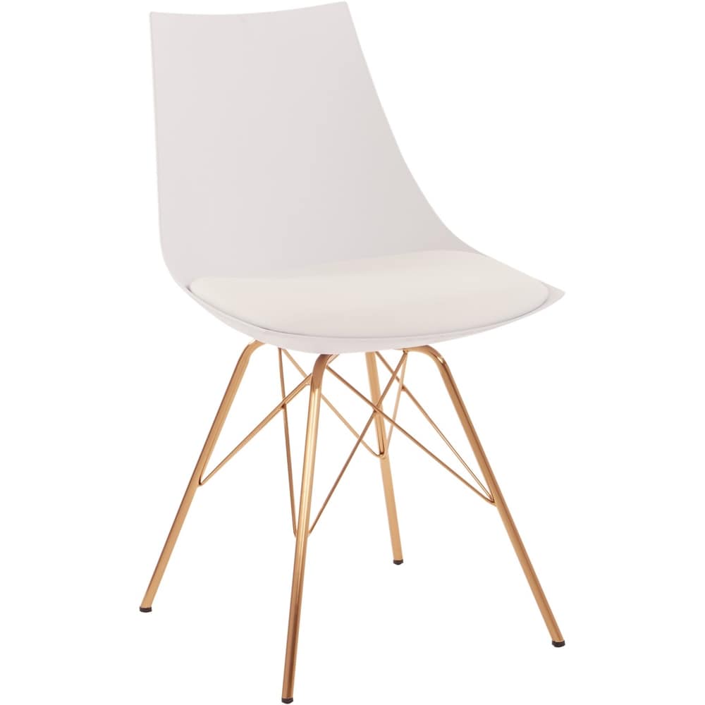 AveSix - Oakley Contemporary Home Chair - White/Gold_1