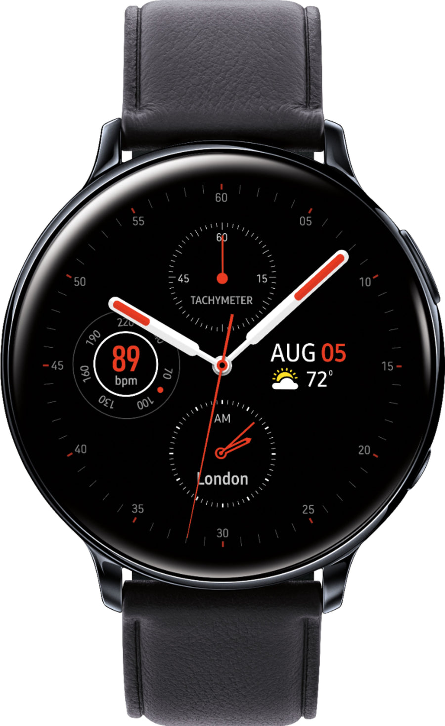 Samsung - Galaxy Watch Active2 Smartwatch 44mm Stainless Steel LTE (Unlocked) - Black_0