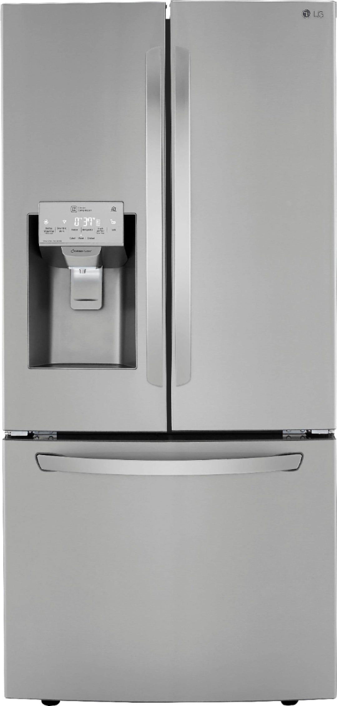 LG - 24.5 Cu. Ft. French Door Smart Refrigerator with External Tall Ice and Water - Stainless steel_0