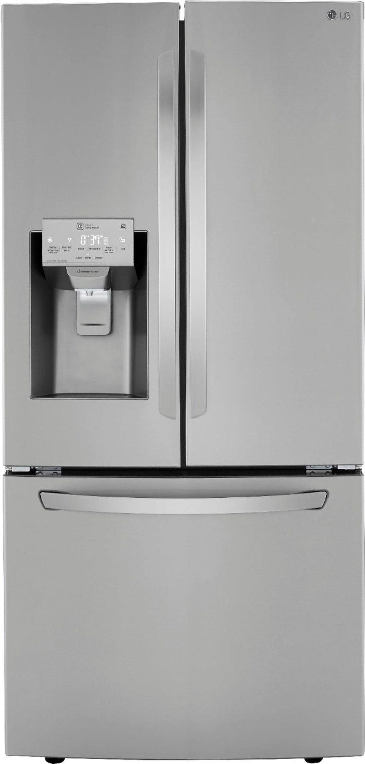 LG - 24.5 Cu. Ft. French Door Smart Refrigerator with External Tall Ice and Water - Stainless steel_0