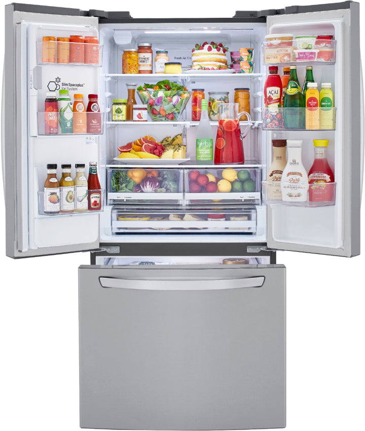 LG - 24.5 Cu. Ft. French Door Smart Refrigerator with External Tall Ice and Water - Stainless steel_24