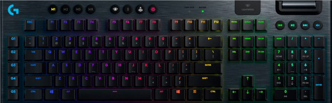 Logitech - G915 LIGHTSPEED Full-size Wireless Mechanical GL Clicky Switch Gaming Keyboard with RGB Backlighting - Black_0