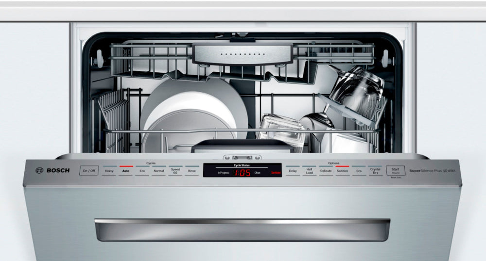Bosch - 800 Series 24" Top Control Built-In Dishwasher with CrystalDry, Stainless Steel Tub, 3rd Rack, 40 dBa - Stainless steel_1