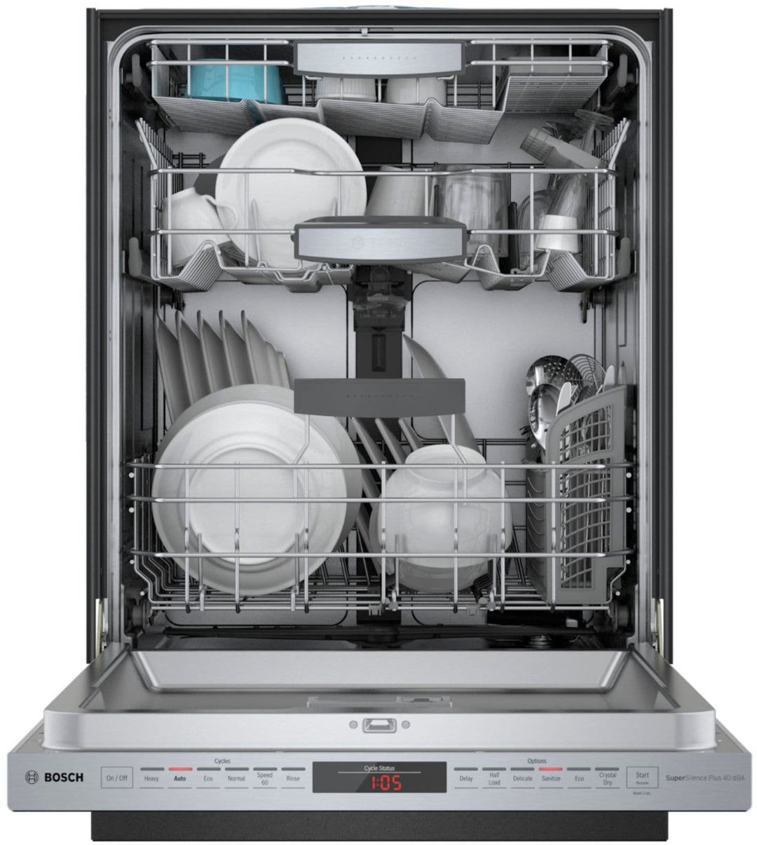 Bosch - 800 Series 24" Top Control Built-In Dishwasher with CrystalDry, Stainless Steel Tub, 3rd Rack, 40 dBa - Stainless steel_6