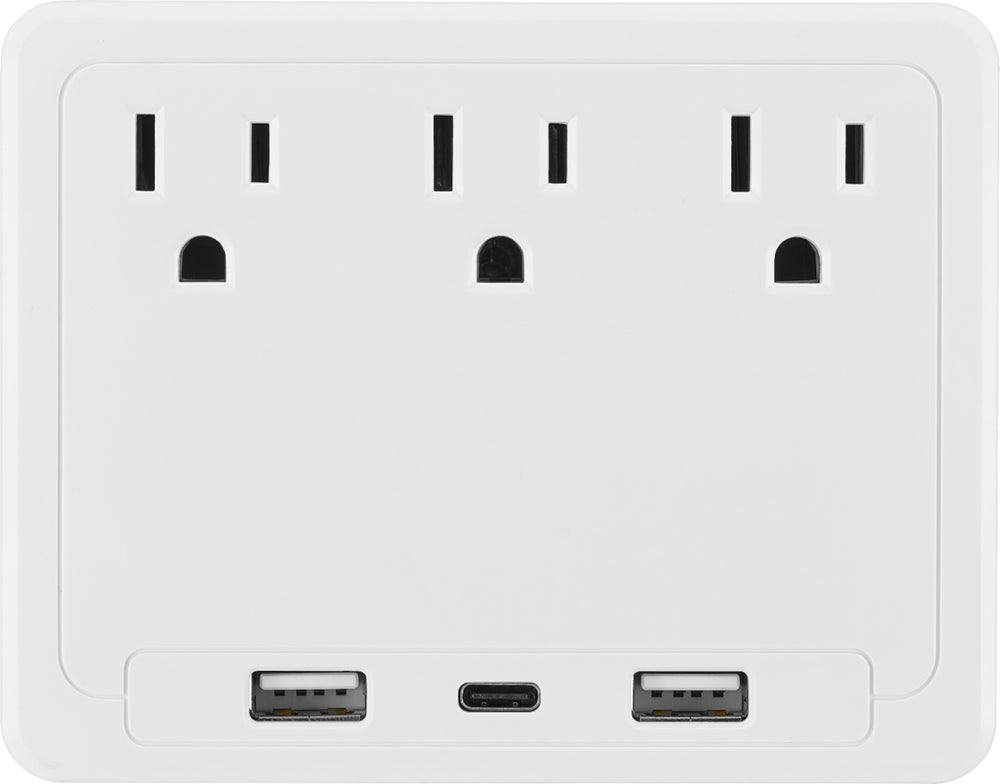 Insignia™ - 3-Outlet/3-USB Surge Protector - White_3
