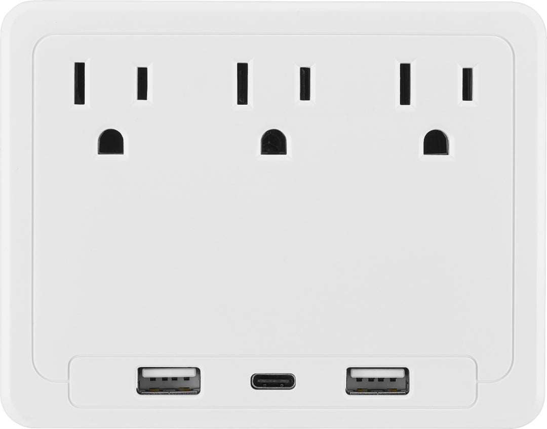Insignia™ - 3-Outlet/3-USB Surge Protector - White_3