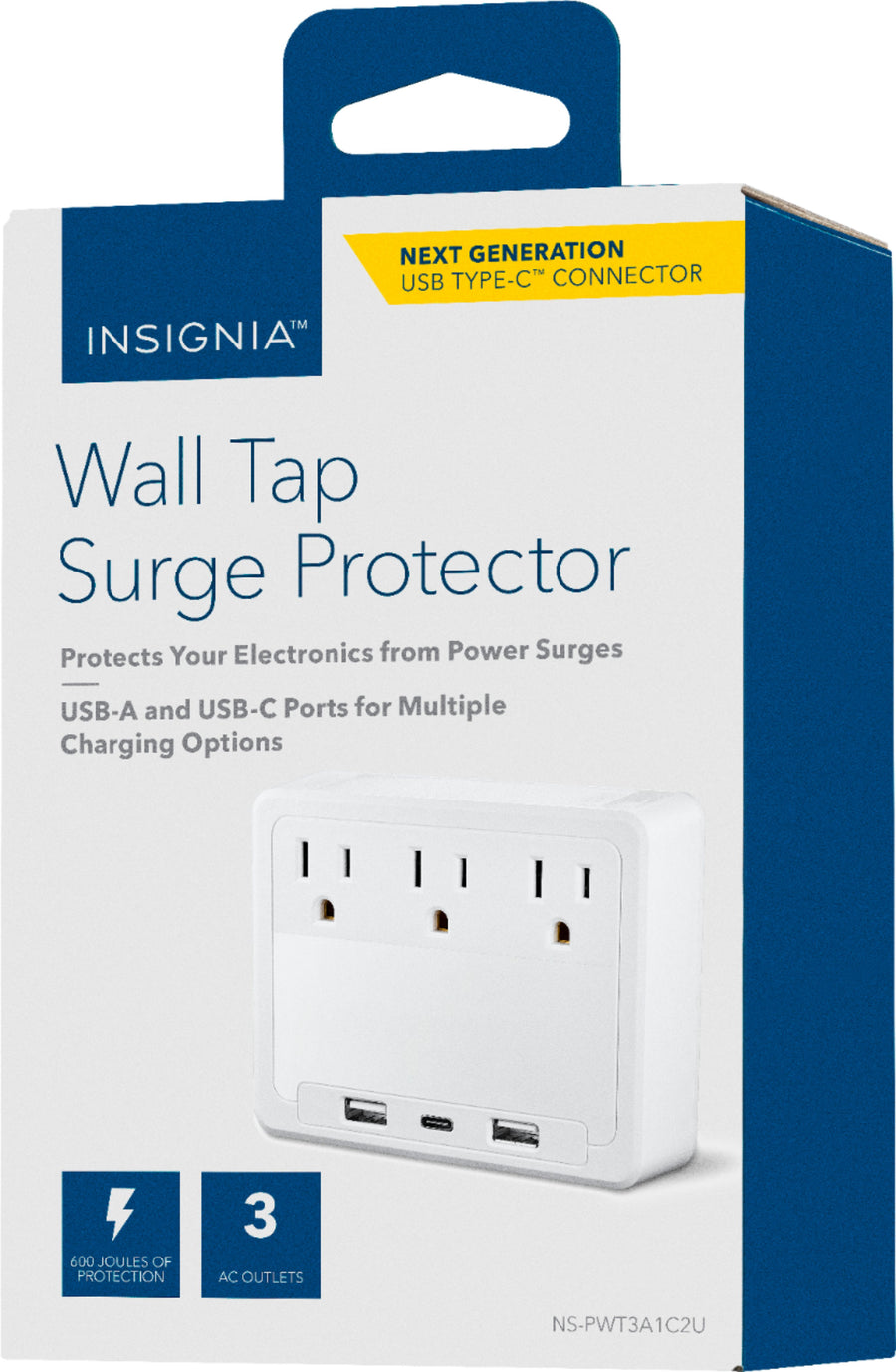 Insignia™ - 3-Outlet/3-USB Surge Protector - White_1