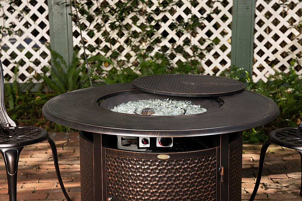 Fire Sense - Weyland Round Aluminum LPG Fire Pit - Antique Bronze_2