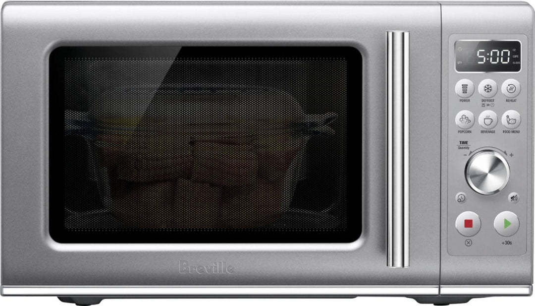 Breville - the Compact Wave™ Soft Close 0.9 Cu. Ft. Microwave - Brushed stainless steel_0