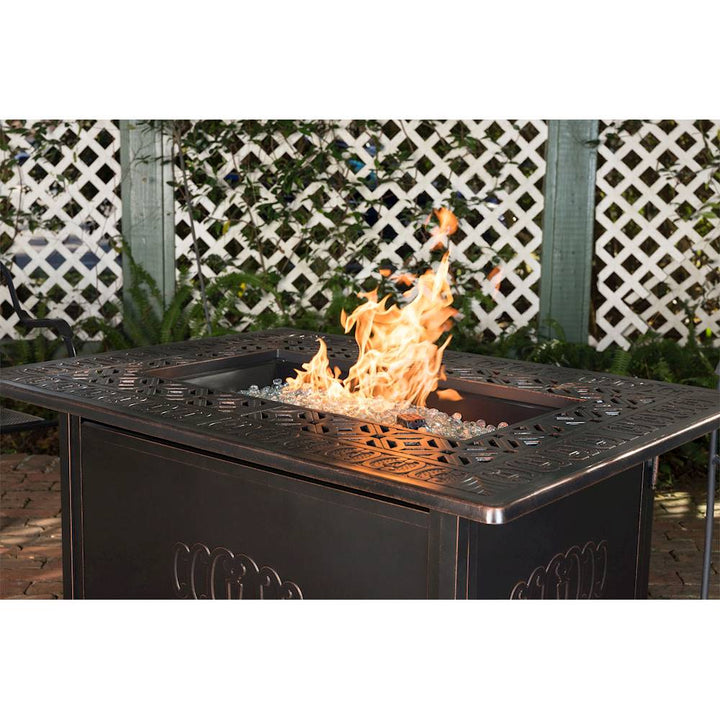 Fire Sense - Dynasty Rectangular Aluminum LPG Fire Pit - Antique Bronze_1