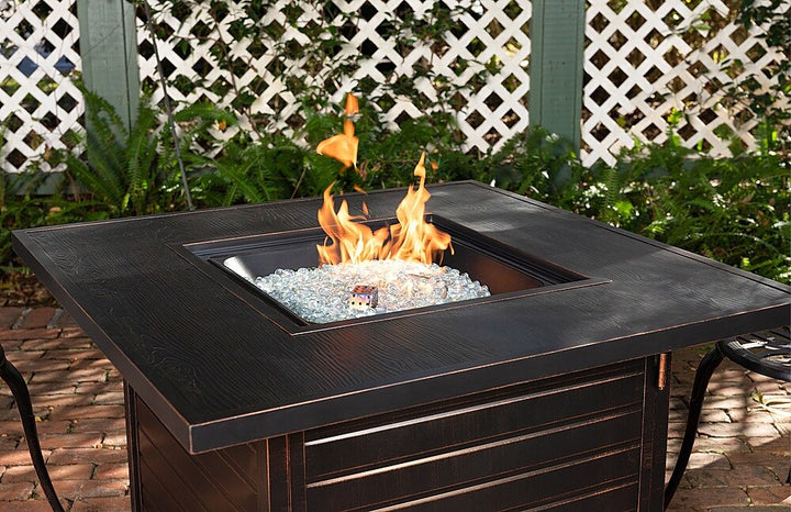 Fire Sense - Langhorne Square Aluminum LPG Fire Pit - Antique Bronze_5