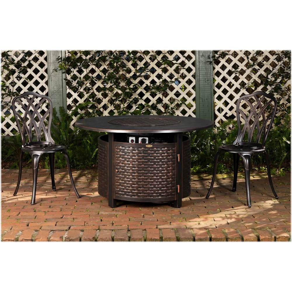 Fire Sense - Florence Woven Round Aluminum LPG Fire Pit - Antique Bronze_10