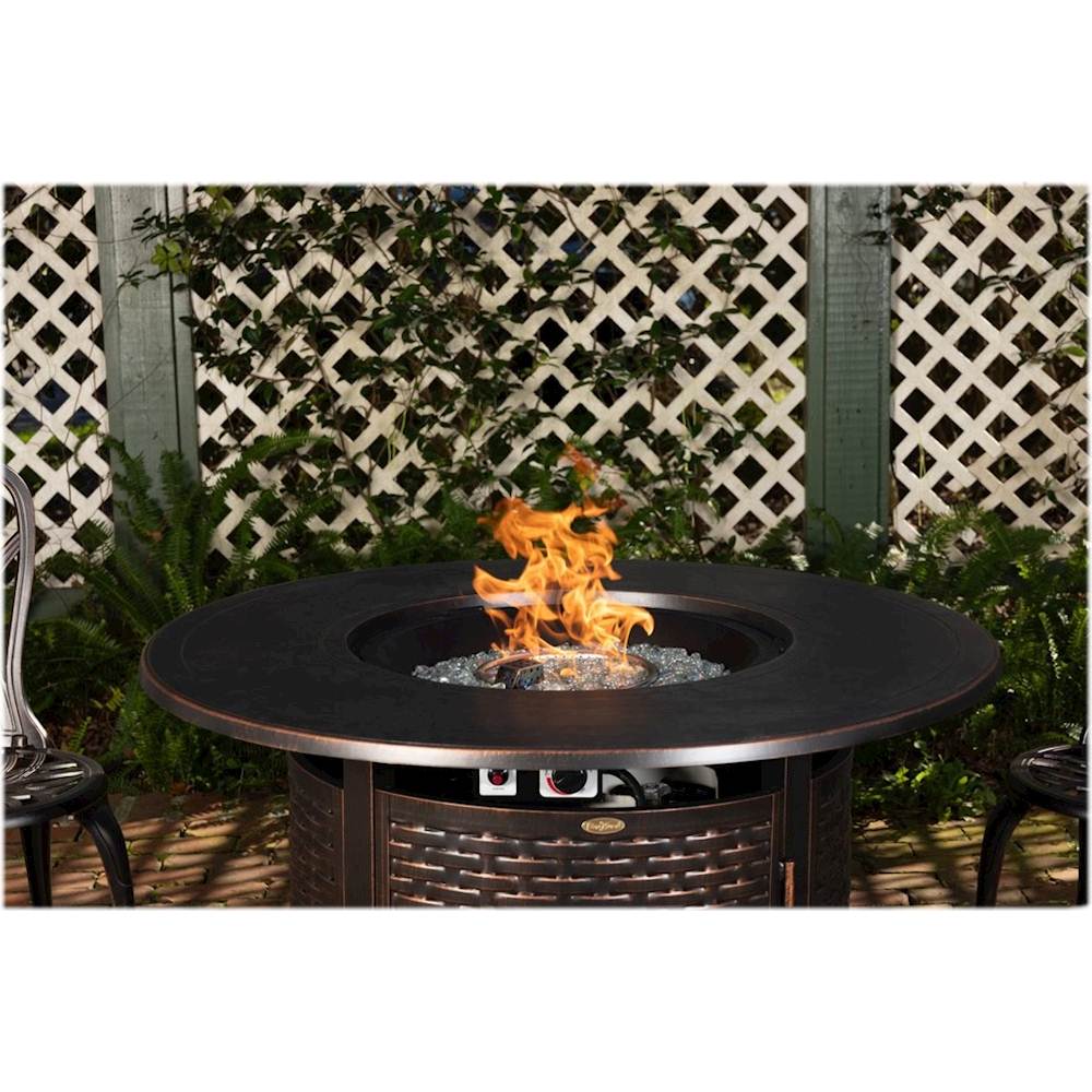 Fire Sense - Florence Woven Round Aluminum LPG Fire Pit - Antique Bronze_9