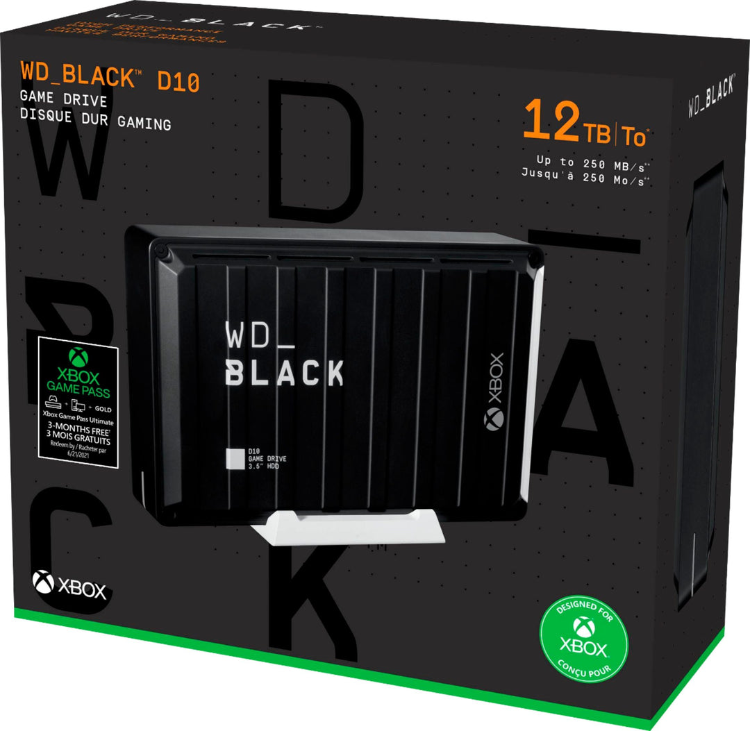 WD - WD_BLACK D10 Game Drive for Xbox 12TB External USB 3.2 Gen 1 Portable Hard Drive - Black_9