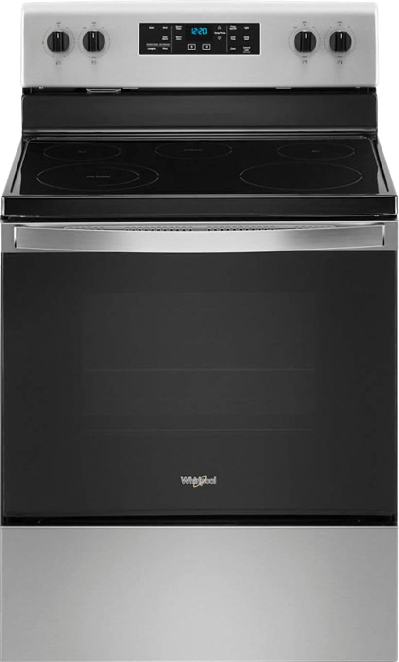 Whirlpool - 5.3 Cu. Ft. Freestanding Electric Range with Steam-Cleaning and Frozen Bake™ - Stainless steel_0