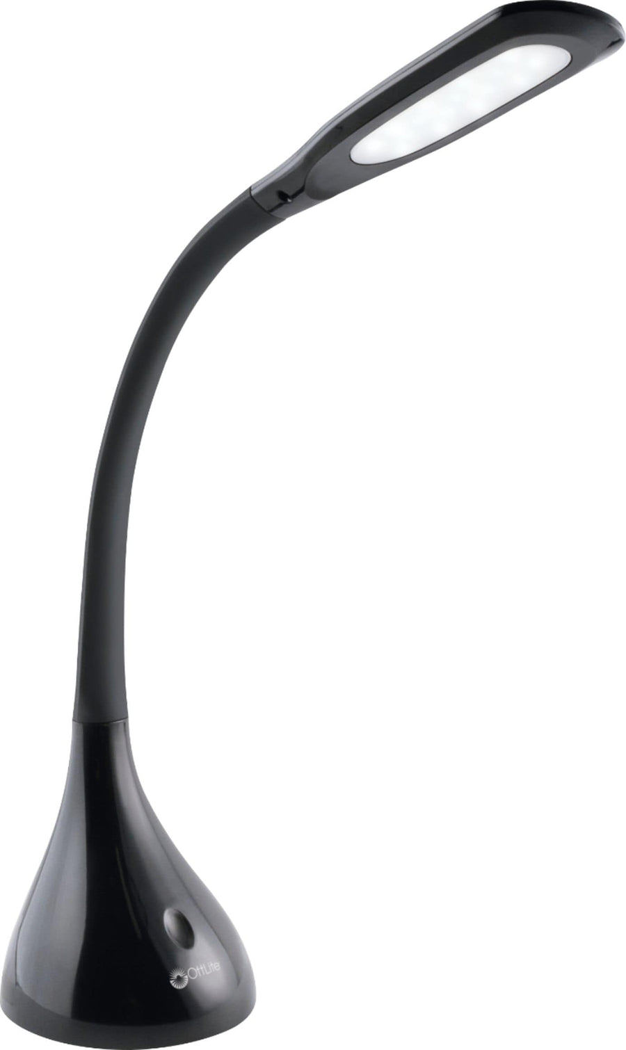 OttLite - Creative Curves LED Desk Lamp with Four Brightness Settings, Adjustable Height and Clear Sun Technology - Black_0