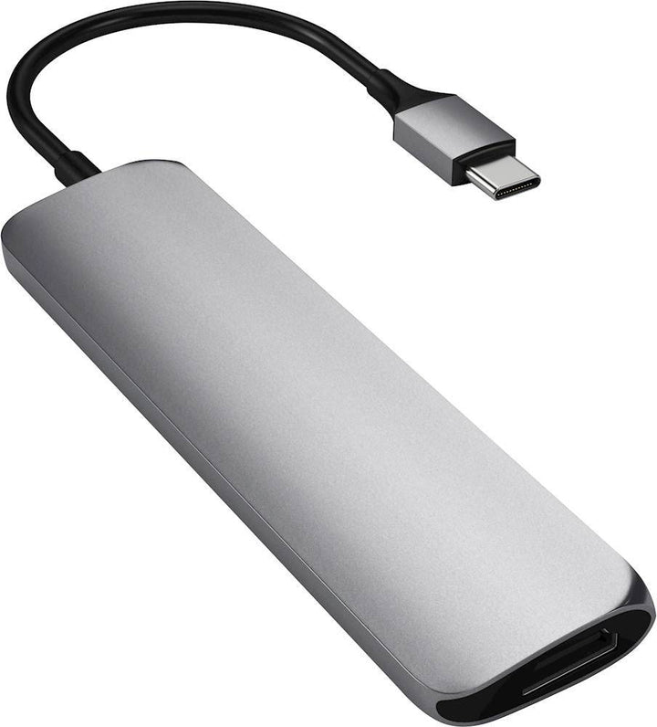 Satechi - Slim Multi-Port Adapter V2 with USB-C PD, 4K HDMI, Micro/SD Card Readers, USB 3.0 - 2020 MacBook Pro, 2020 iPad Pro - Space Gray_4