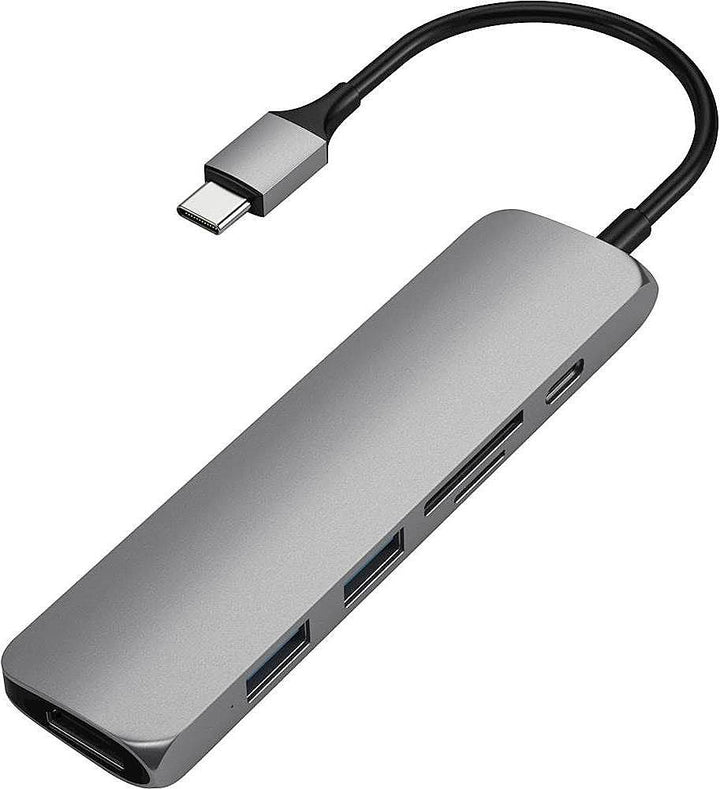 Satechi - Slim Multi-Port Adapter V2 with USB-C PD, 4K HDMI, Micro/SD Card Readers, USB 3.0 - 2020 MacBook Pro, 2020 iPad Pro - Space Gray_3