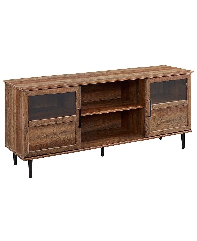 Walker Edison - Transitional TV Stand Cabinet for Most TVs Up to 65" - Rustic Oak_1
