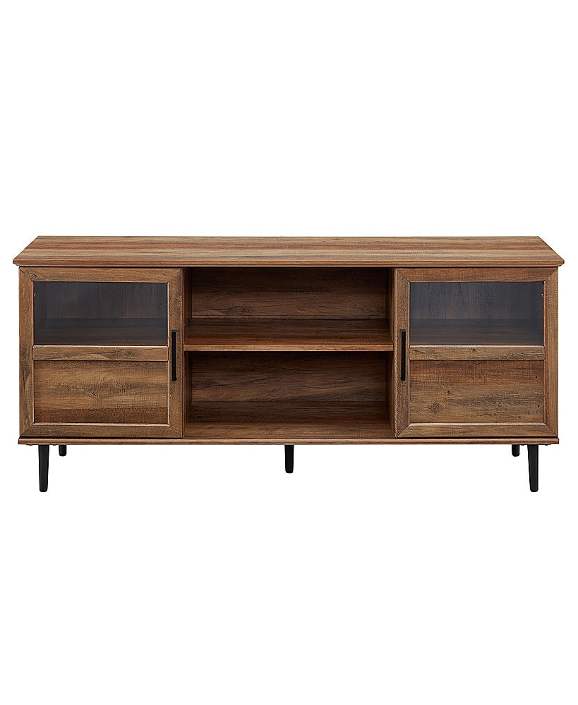 Walker Edison - Transitional TV Stand Cabinet for Most TVs Up to 65" - Rustic Oak_0
