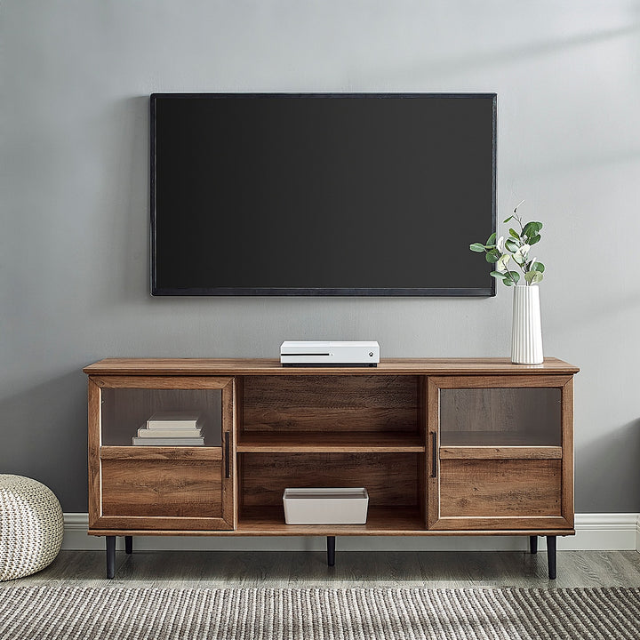 Walker Edison - Transitional TV Stand Cabinet for Most TVs Up to 65" - Rustic Oak_8