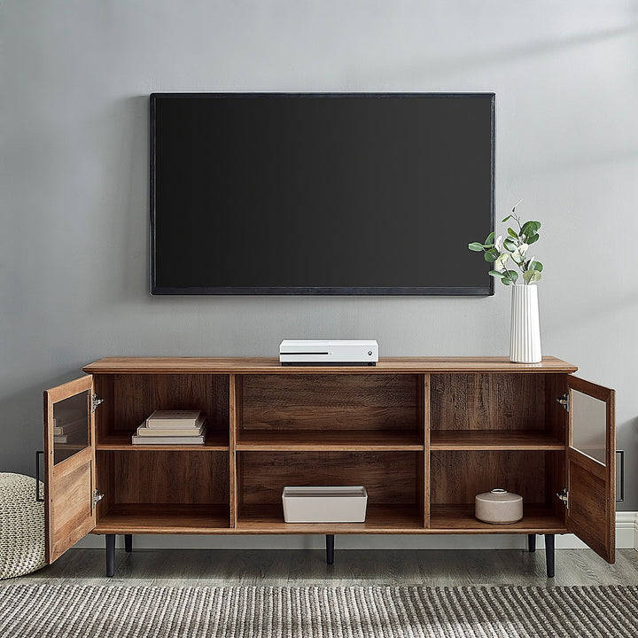 Walker Edison - Transitional TV Stand Cabinet for Most TVs Up to 65" - Rustic Oak_7