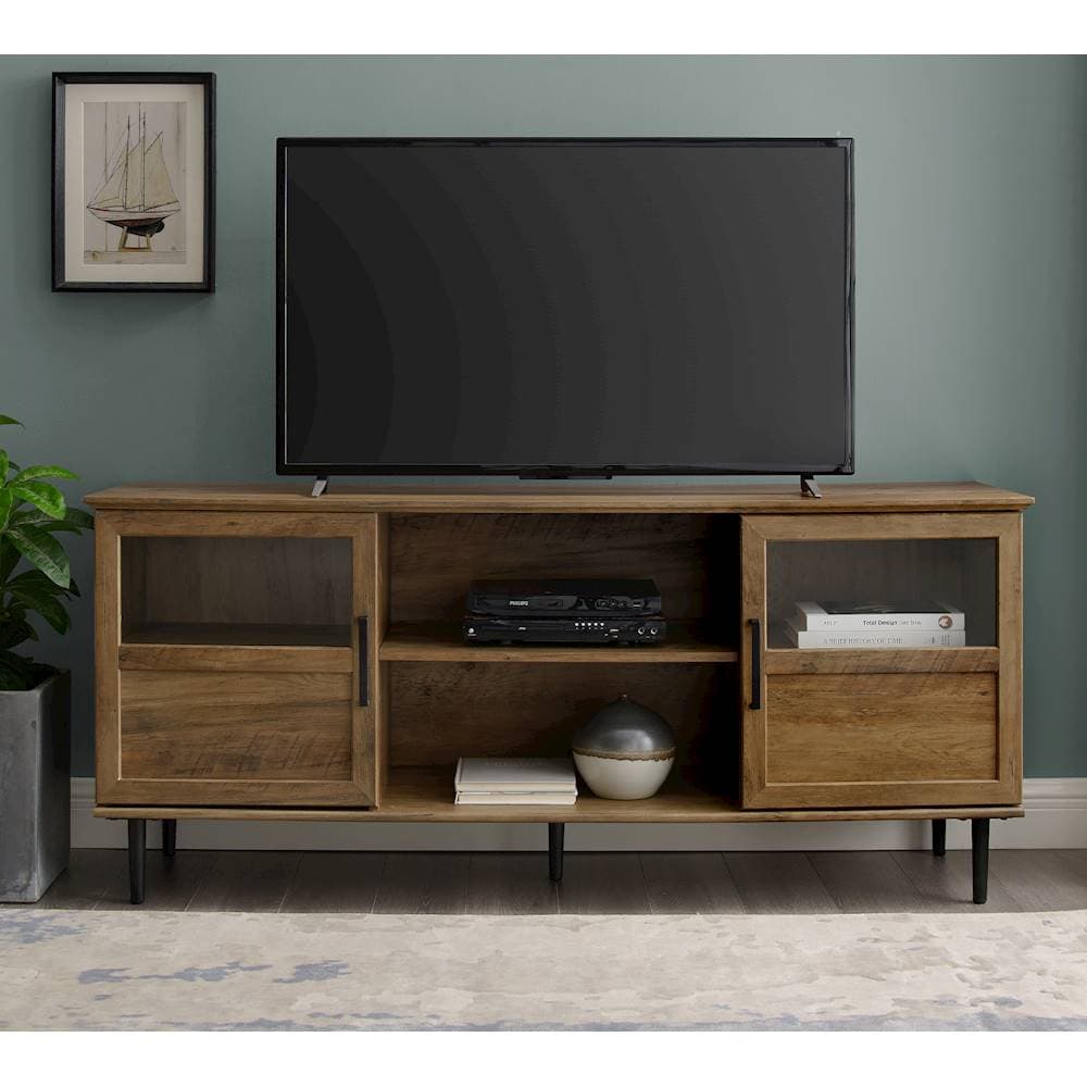 Walker Edison - Transitional TV Stand Cabinet for Most TVs Up to 65" - Rustic Oak_6