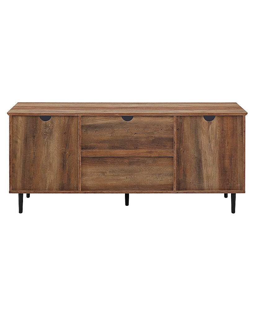 Walker Edison - Transitional TV Stand Cabinet for Most TVs Up to 65" - Rustic Oak_3