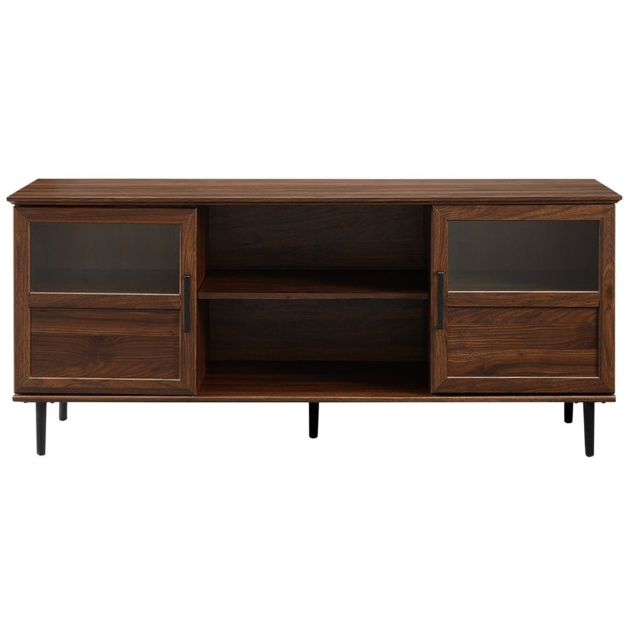 Walker Edison - Transitional TV Stand Cabinet for Most TVs Up to 65" - Dark Walnut_0