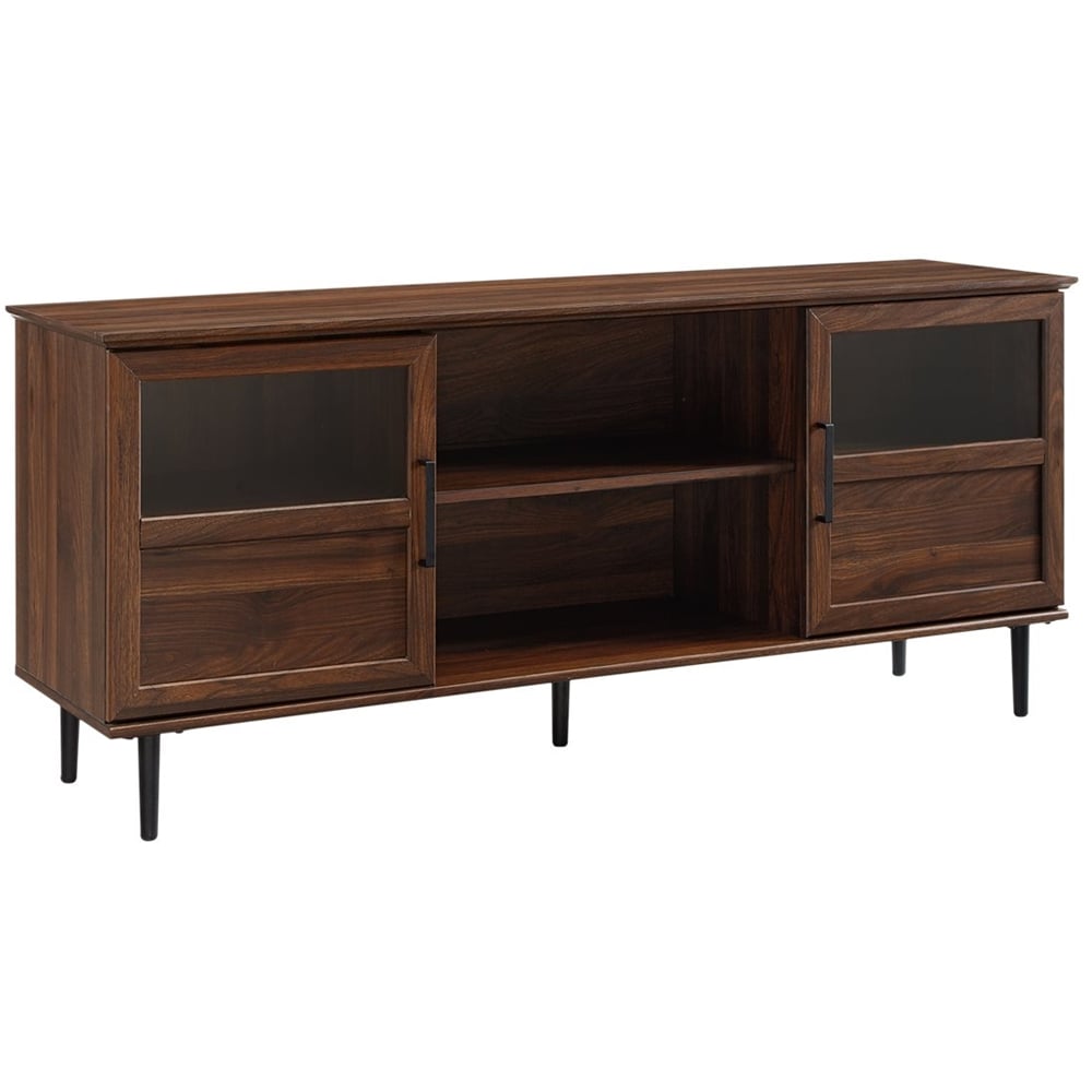 Walker Edison - Transitional TV Stand Cabinet for Most TVs Up to 65" - Dark Walnut_1