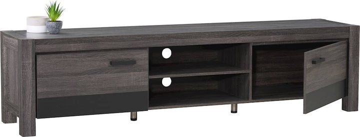 CorLiving - Joliet Duotone TV Bench for TVs up to 95" - Distressed Carbon Grey, Black Duotone_7