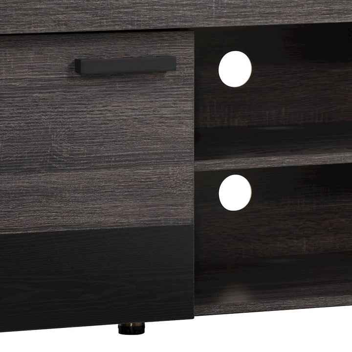 CorLiving - Joliet Duotone TV Bench for TVs up to 95" - Distressed Carbon Grey, Black Duotone_5