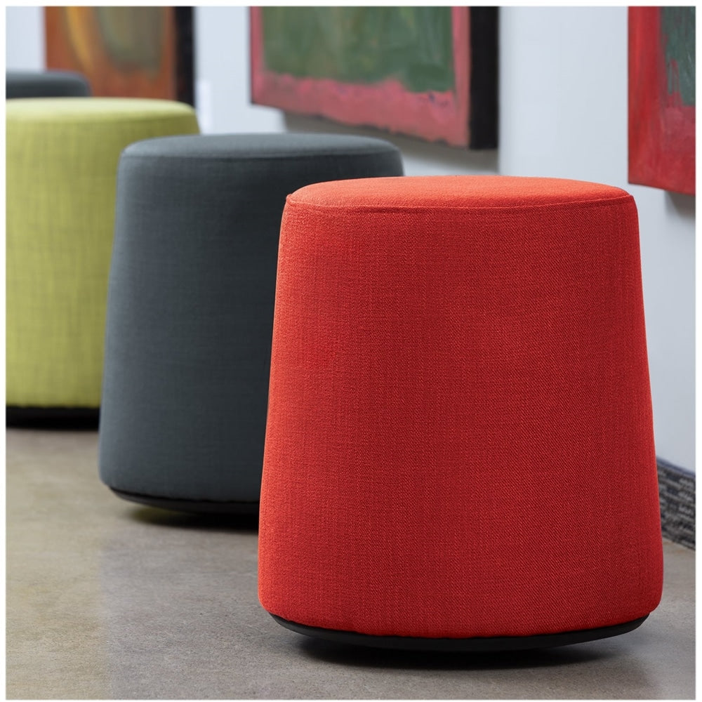 Office Star Products - Active Seat Round Contemporary Fabric Ottoman - Red_1