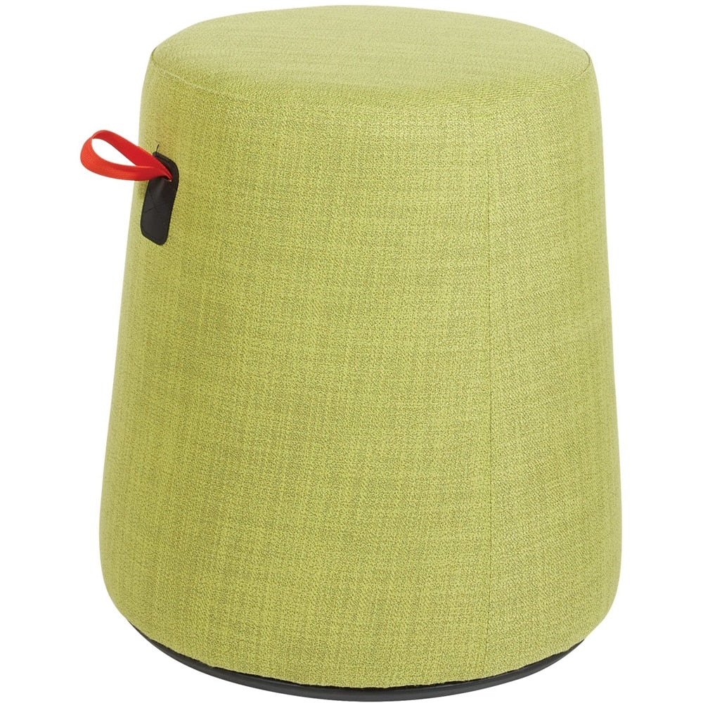 Office Star Products - Active Seat with Carry Handle Round Contemporary Fabric Ottoman - Green_1