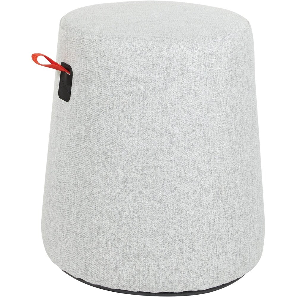 Office Star Products - Active Seat with Carry Handle Round Contemporary Fabric Ottoman - Gray_1