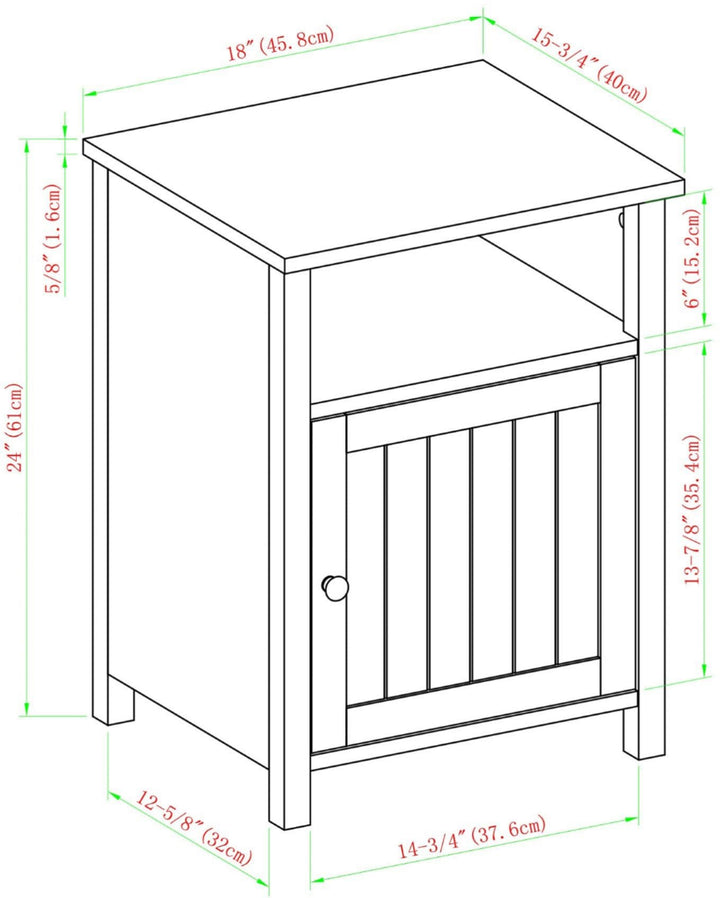 Walker Edison - Farmhouse Groove Door Side Table Cabinet - Gray Wash_6