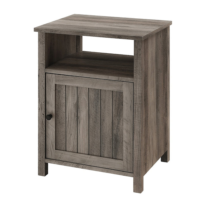 Walker Edison - Farmhouse Groove Door Side Table Cabinet - Gray Wash_2