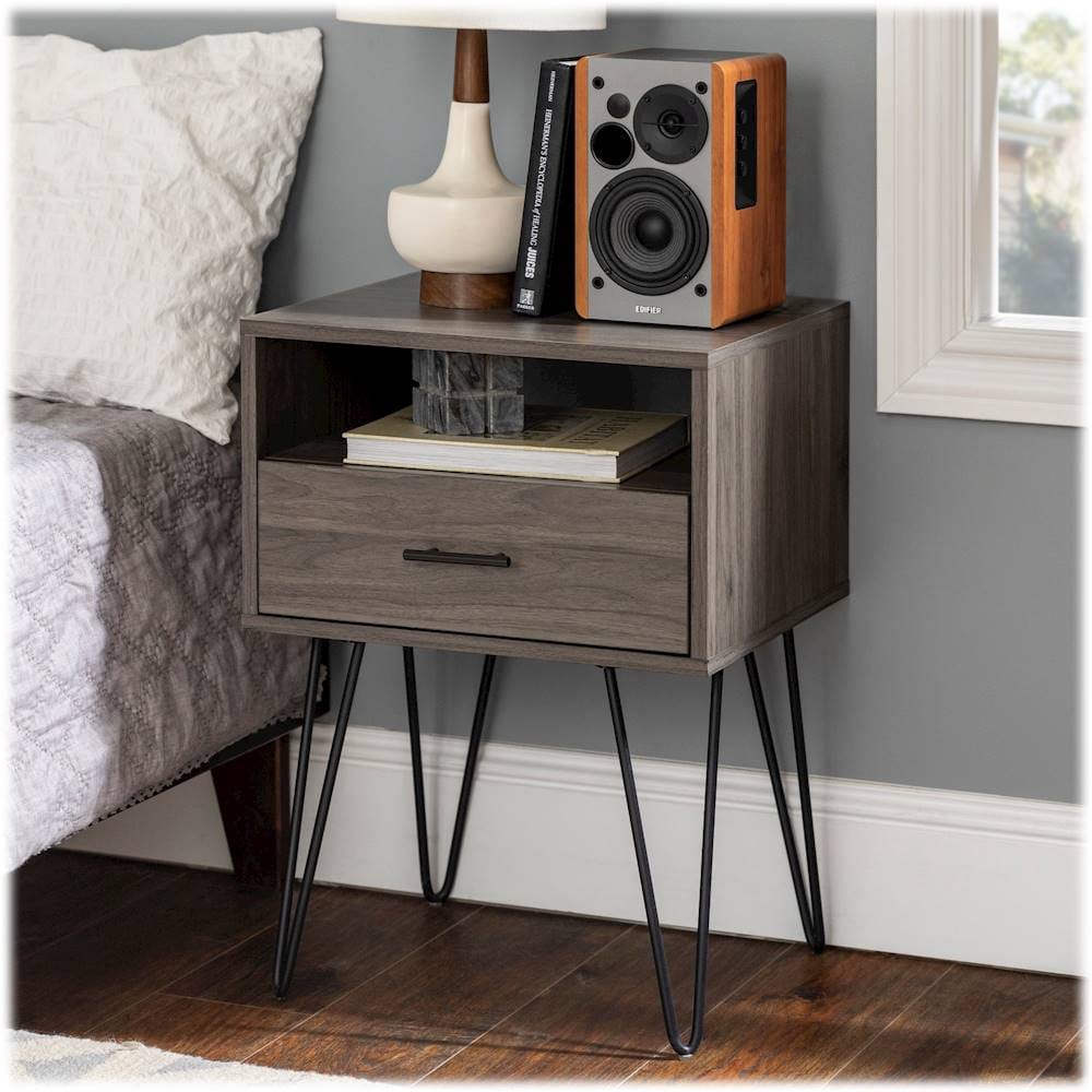 Walker Edison - Rectangular Mid-Century Modern High-Grade MDF 1-Drawer Side Table - Slate Gray_6